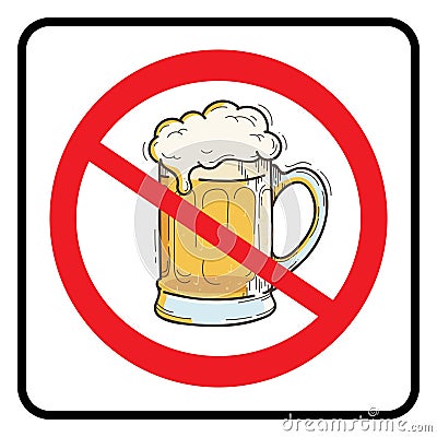 No Beer Sign Vector Illustration