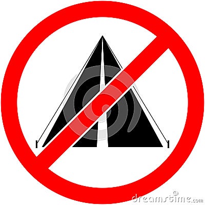 No bivouac, camping prohibited symbol. Vector. Vector Illustration