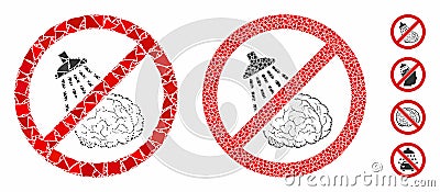 No brain washing Composition Icon of Tuberous Items Vector Illustration