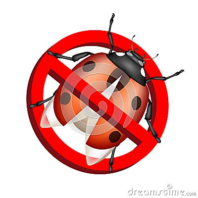 No bug prohibition sign on white background Stock Photo