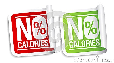 No calories stickers. Vector Illustration