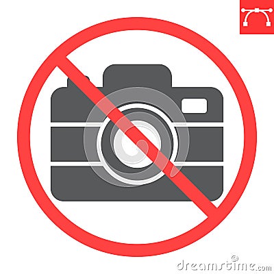 No camera glyph icon Vector Illustration
