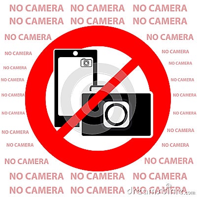 No camera symbol on white background. Vector Illustration