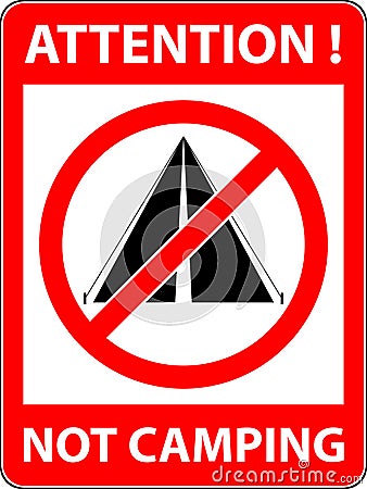 No camping prohibited symbol. Vector. Vector Illustration