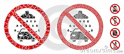 No car washing Composition Icon of Tuberous Elements Vector Illustration