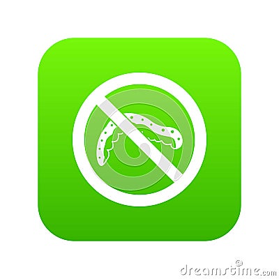 No caterpillar sign icon digital green Vector Illustration