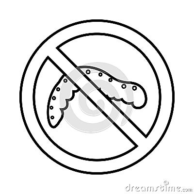 No caterpillar sign icon, outline style Stock Photo