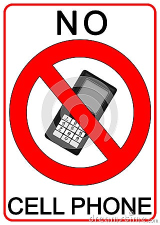 No cell phone sign Cartoon Illustration