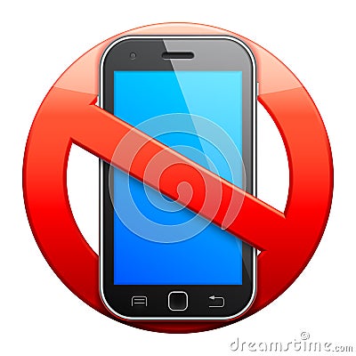 No cell phone sign. Vector Illustration