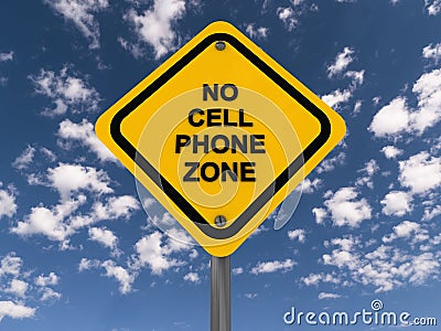 No Cell Phone Zone Sign Stock Photo