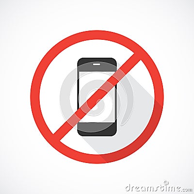 No cell phones icon Vector Illustration