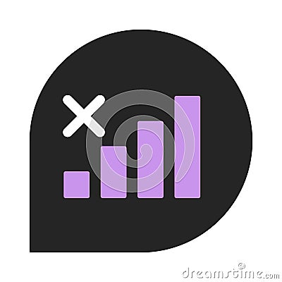 No cellular connection bubble flat line color isolated vector icon Vector Illustration