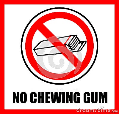 No chewing gum. Prohibition sign Stock Photo