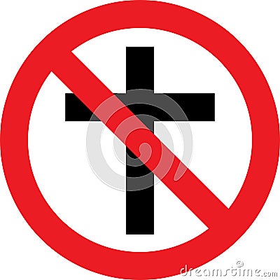 No christian religion sign Stock Photo