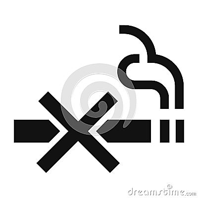 No cigarette icon, simple style Vector Illustration