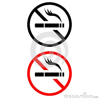 No Cigarette icon vector. no smoke illustration sign. For web sites Cartoon Illustration