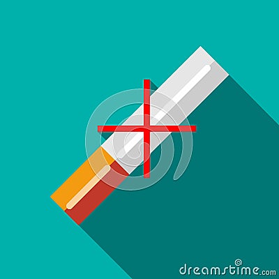 No cigarettes icon in flat style Vector Illustration