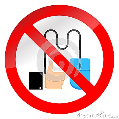 No click like, ban symbol Vector Illustration