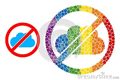 Dot No Cloud Composition Icon of LGBT-Colored Round Dots Vector Illustration