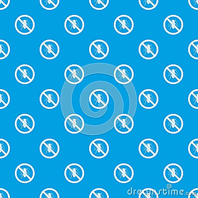 No cockroach sign pattern seamless blue Vector Illustration