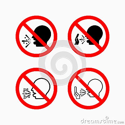 No cough icon, do not sneeze vector Vector Illustration