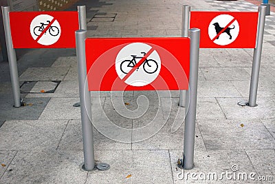 No Cycling Sign Stock Photo