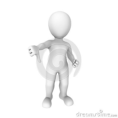 3d man, thumb down Stock Photo