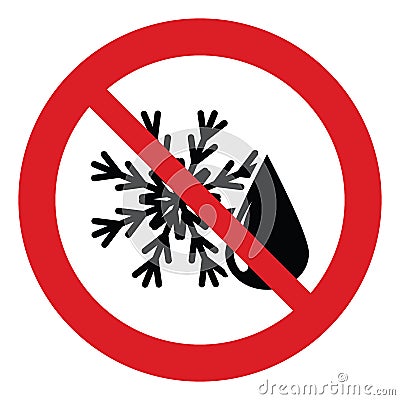 No defrost. Do not freeze. prohibited sign Vector Illustration