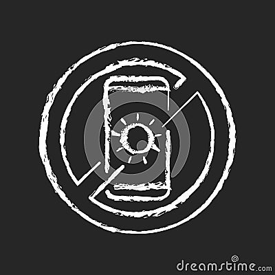 No devices chalk white icon on black background Vector Illustration