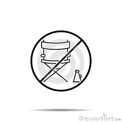 No director, cinema, chair icon. Simple thin line, outline vector of cinema ban, prohibition, embargo, interdict, forbiddance Stock Photo