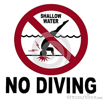 No Diving Sign Stock Photo