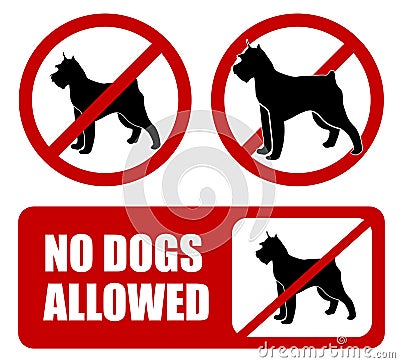 no dogs allowed. Dog prohibition sign Vector Illustration