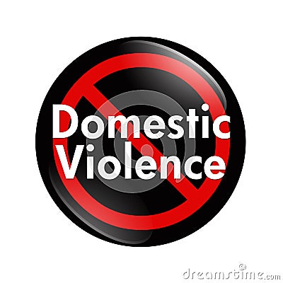 No Domestic Violence button Stock Photo