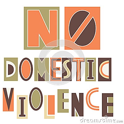 No domestic violence. Digital Collage Vector Illustration