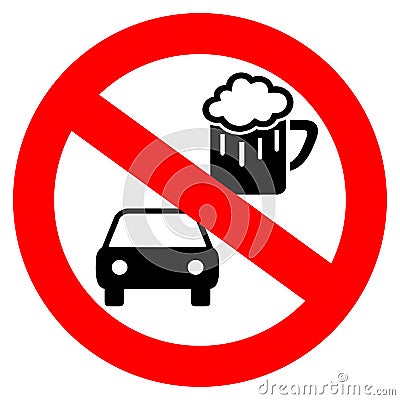 No drink and drive vector sign Vector Illustration