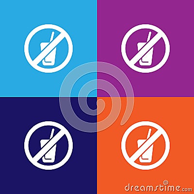 no drink, prohibited sign illustration icon on multicolored background Stock Photo