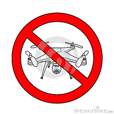 No Drone Area Sign Vector Illustration