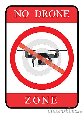 No drone zone board Vector Illustration