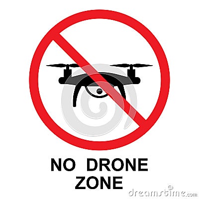 No Drone Zone sign, vector isolated Vector Illustration