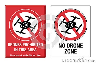 No Drone Zone Vector Illustration