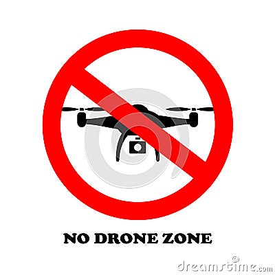 No drone zone vector sign Vector Illustration