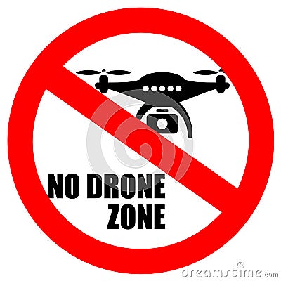 No drone zone vector sign Vector Illustration