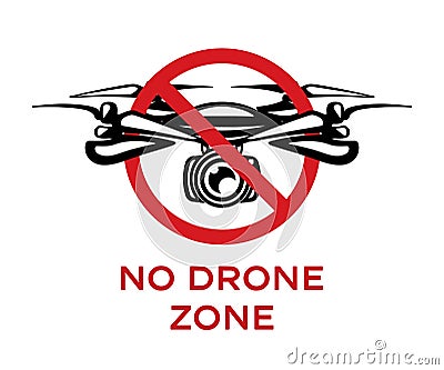 No drone zone vector sign isolated on white background Vector Illustration