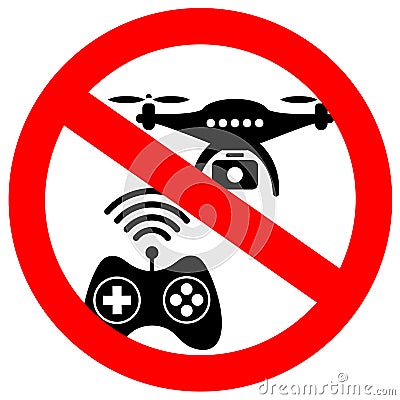 No drone zone vector sign Vector Illustration