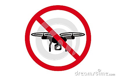 No drones icon vector illustration, flights with drone prohibition Vector Illustration