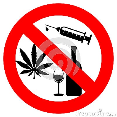 No drugs and alcohol Vector Illustration