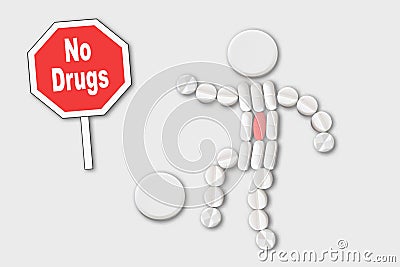 Anti-doping, no drugs, sport and pills Stock Photo
