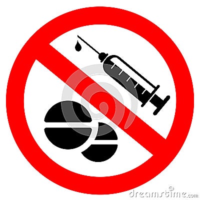 No drugs vector sign Vector Illustration