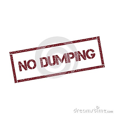 No dumping rectangular stamp. Vector Illustration