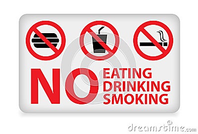 No eating,drinking,smoking sign Stock Photo